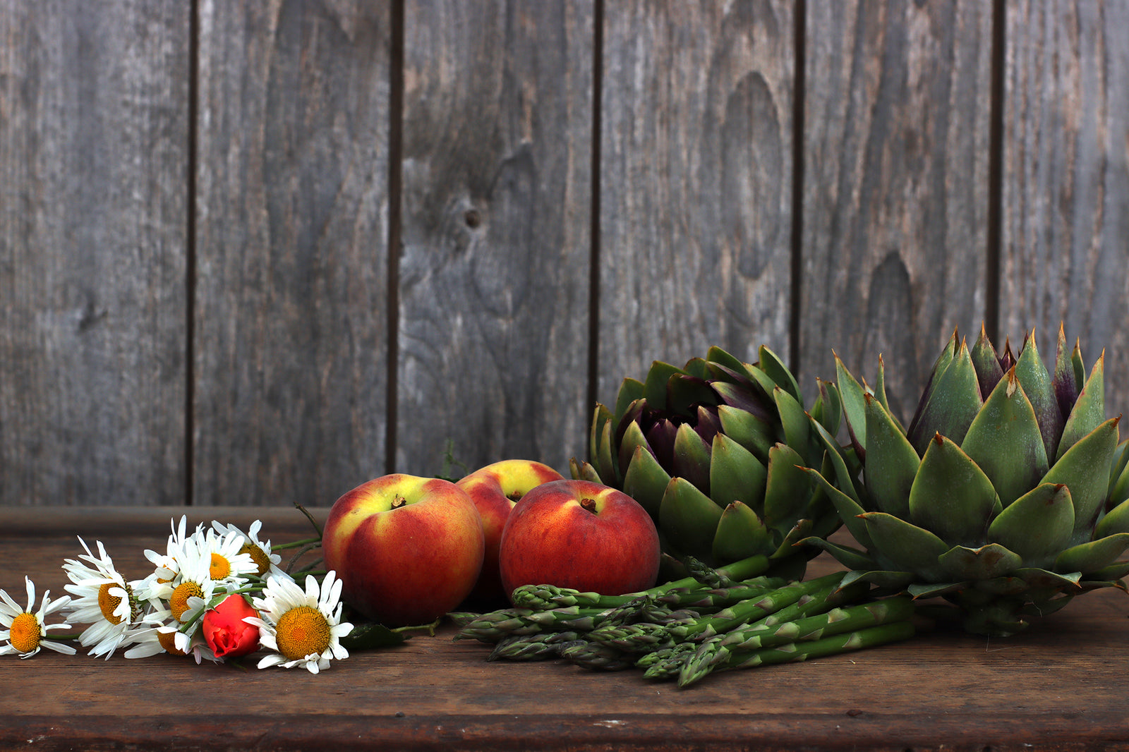 Still life. Homegrown Fruit and Vegetables